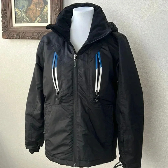 Planet Earth Winter Snow Jacket Coat Size Youth Large Black Blue White - Picture 1 of 5